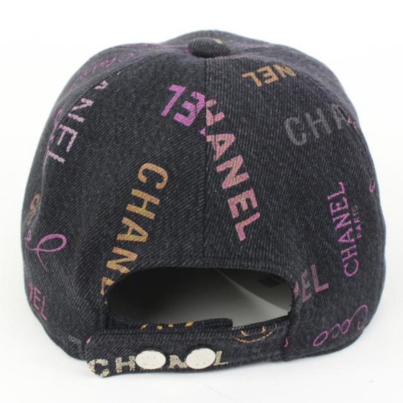 Chanel 22P Black Denim x Pink CC Logo All Over Baseball Cap 98ck323s - Picture 5 of 12